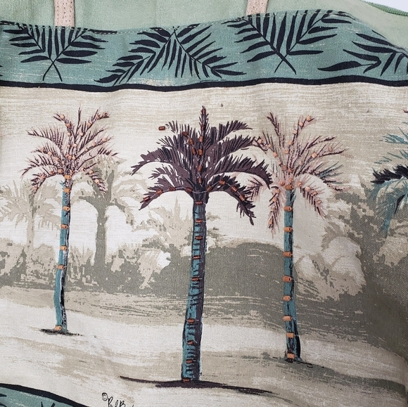 Paul Brent Tropical Weekend Bag Tote Canvas Seaside Palm Trees - Picture 4 of 14